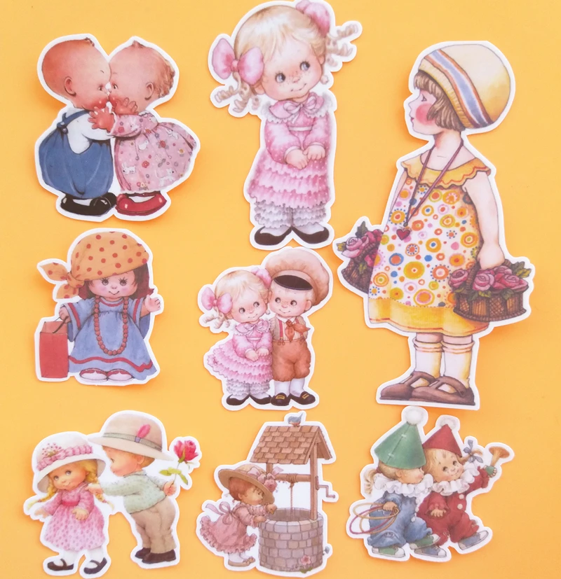 22pccs Handbook Cute Child Stickers Daily Waterproof Sticker DIY Photo Album Mobile Phone Sticker Decorative Scrapbooking