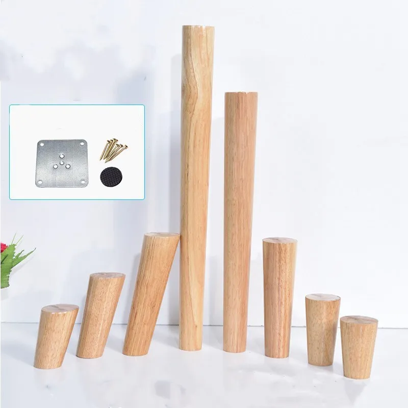 4PCS Wooden Legs For Furniture Solid Wood Foot Wardrobes Cabinets Closets TV Stand Racks Cabinet Legs For Sofa Bed Frame