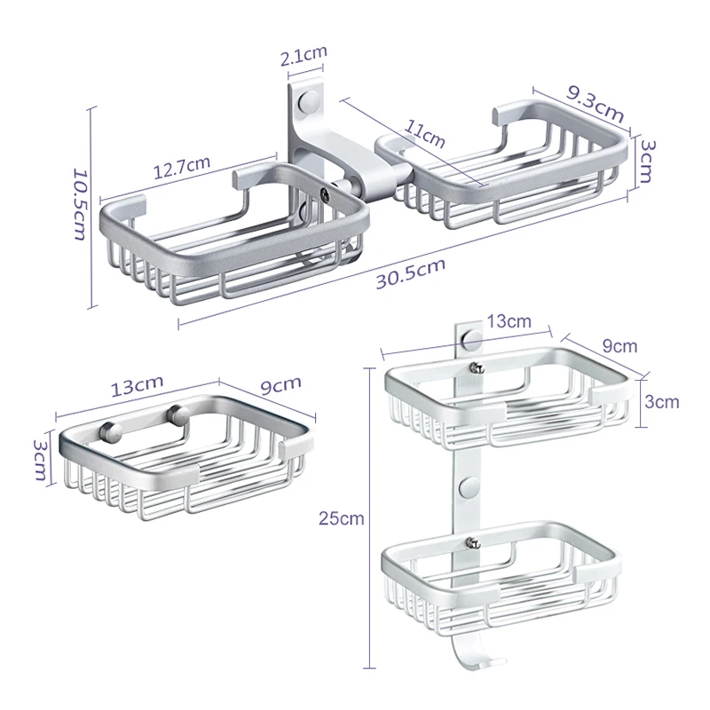 Wall Mounted Soap Dishes Soap Holder Soap Basket Bathroom Accessories Aluminum Banheiro Bath Hardware EL0003