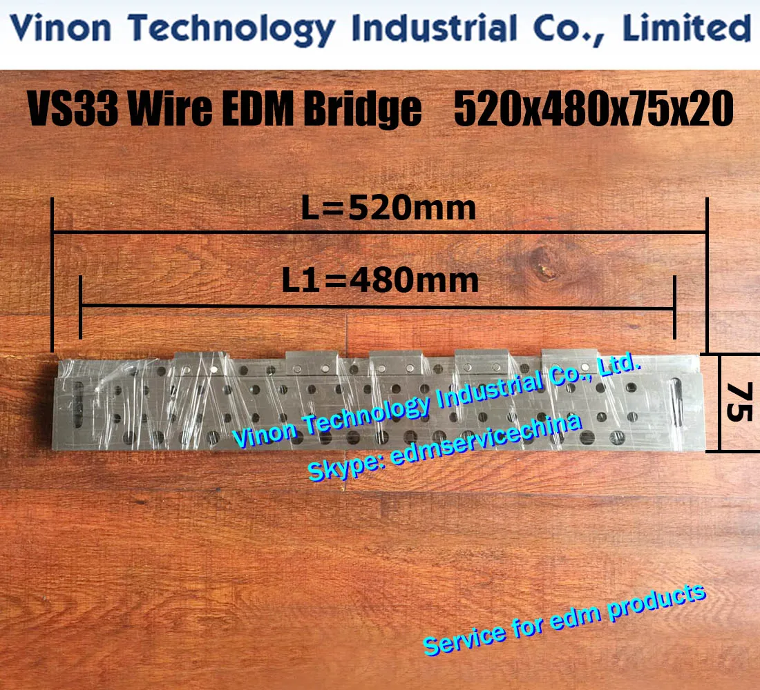 

VS33 Wire EDM Bridge L=520x480x75x20+5Lmm, Precision Wire-cut Bridge 520mm Long (Stainless Steel) edm jig tools bridge for wire