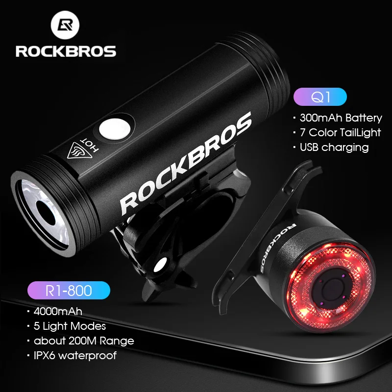 ROCKBROS Bike Light Headlight High Power Bicycle Light Front Lamp Waterproof USB Charge LED Cycling Flashlight Bike Accessories