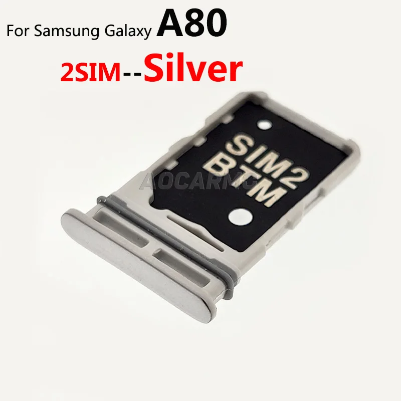 Aocarmo per Samsung Galaxy A80 SM-A805F singola doppia Sim Card MicroSD Holder Nano Sim vassoio Slot parte di ricambio