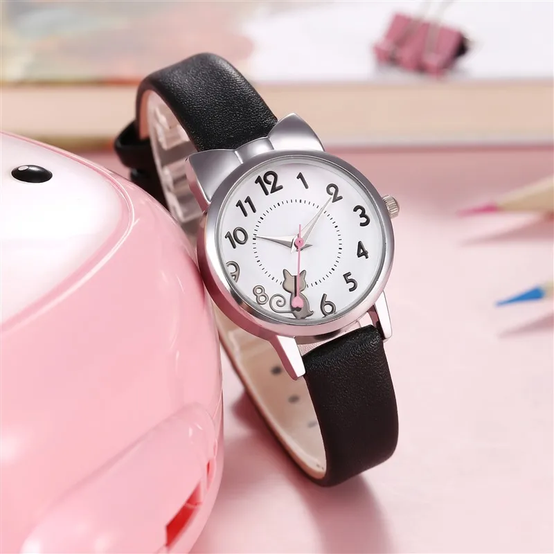 Kids Watch Electronic Waterproof Watches Cartoon CAT Primary School Children Boys And Girls Quartz Wristwatch Reloj Infantil