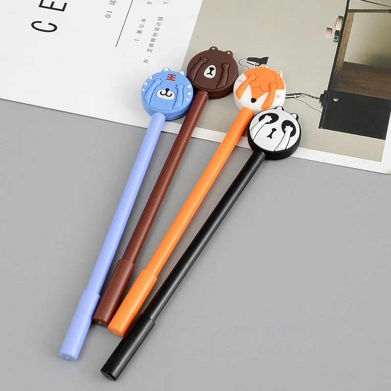 50PCS cancelleria creativa coreana cartone animato carino peccato mascherata animale nero firma penna Kawaii materiale scolastico penne Gel