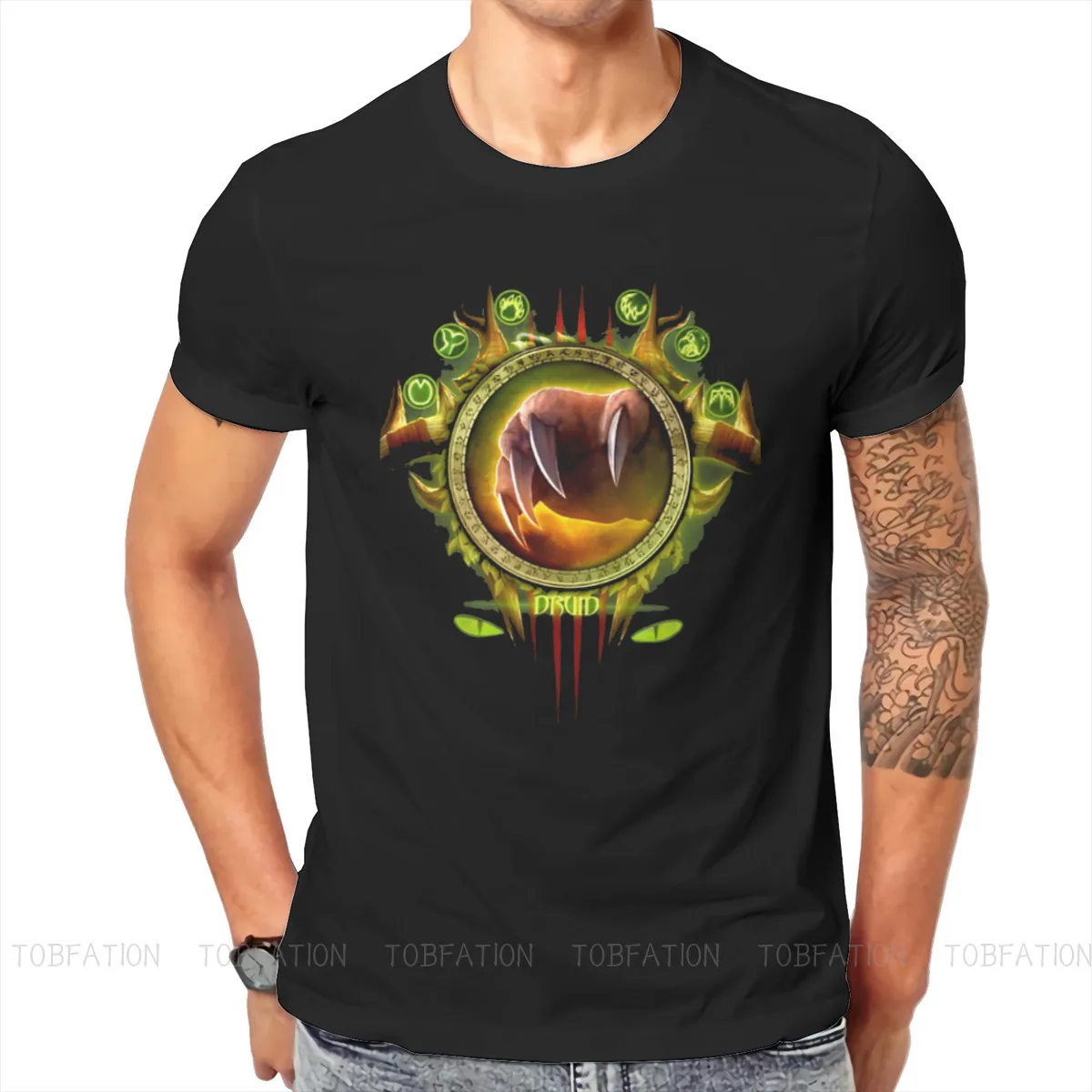 Druid Gamer Gaming Graphic TShirt World of Warcraft Printing Tops Casual T Shirt Men Tee Gift Clothes