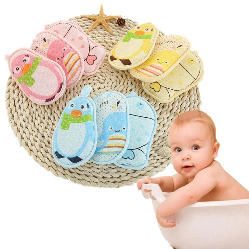 1 Piece Cartoon Animals Towel Fabric Baby Accessories Bath Brushes Soft Newborn Soft Cartoon Bear Children Infant Spong Enfant