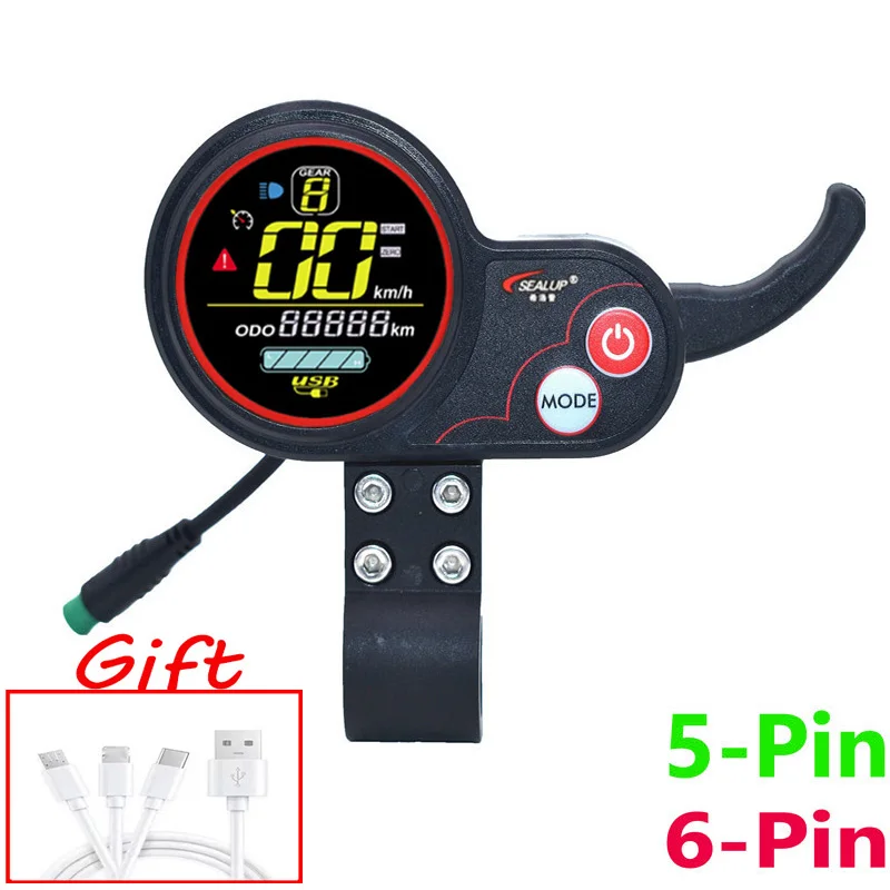 LED Display with throttle display speed mileage battery failure prompt 5- Pin connector For SEALUP Electric Scooter