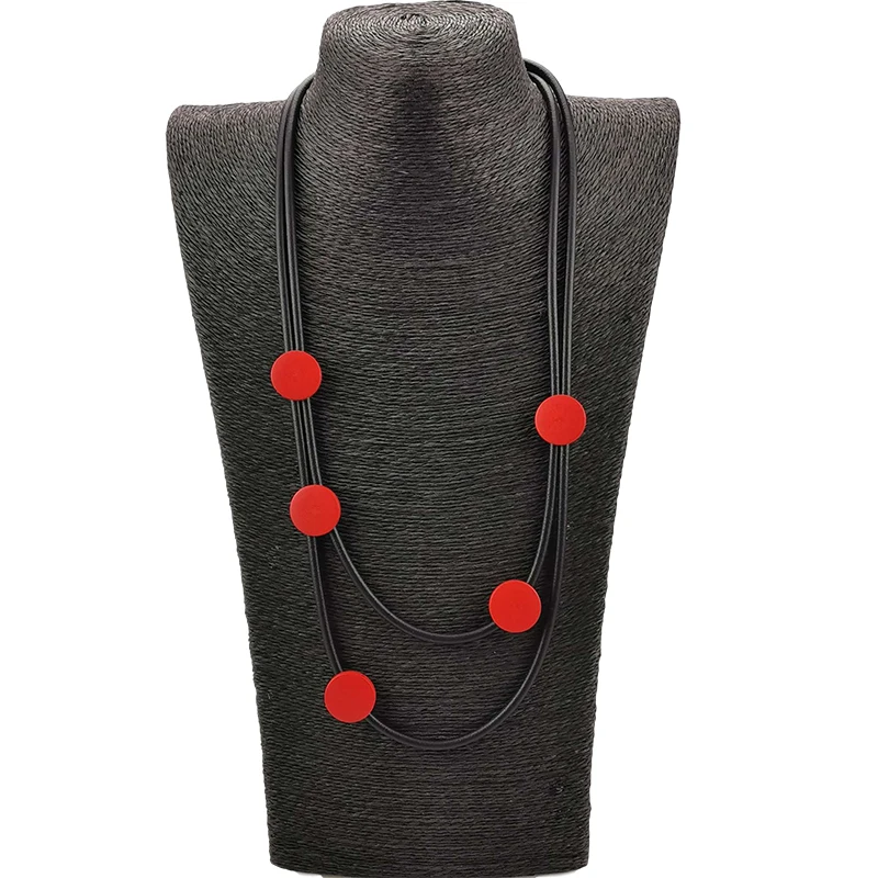 UKEBAY New Gold Color Wood Necklaces Women Choker Necklace Simple Handmade Jewelry Goth Luxury Necklaces Match Sweater Chains