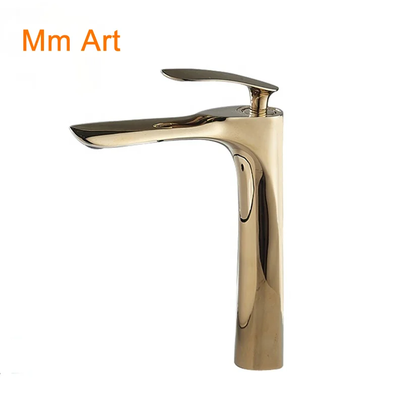 Wholesale Trade Assurance Golden Brass Faucets Mixers Taps For Bathroom Deck Mount Gold Basin Water Tap GF900