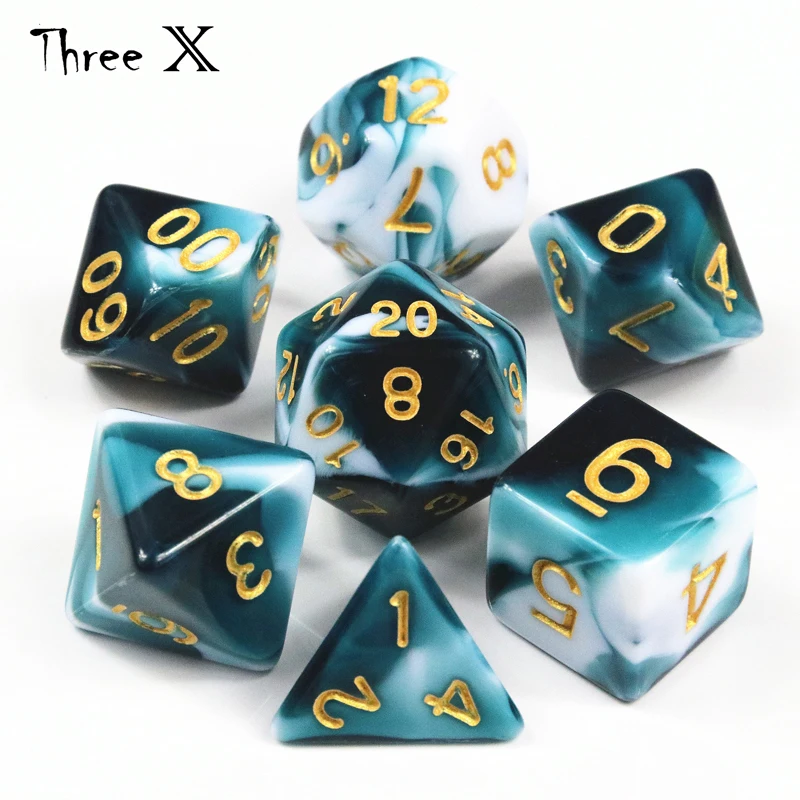 High Quality Set of D4 D6 D8 D10 D10% D12 D20 Polyhedron Game Plastic Dice for DNDGame Board Game,Game Playing