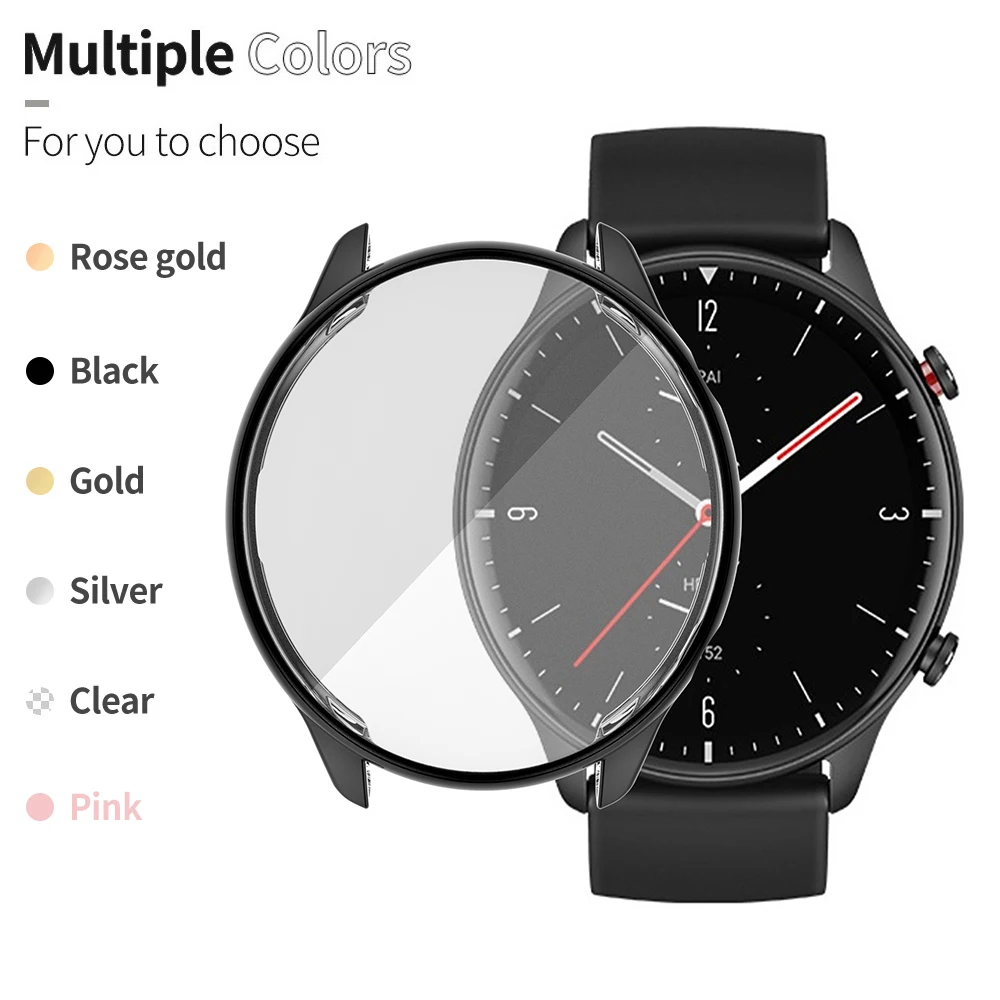 TPU Zacht Volledig Scherm Glas Protector Case Shell Rand Frame Voor Amazfit GTR 2/2e GTR2/e Smartwatch GTR2e Beschermende Bumper Cover