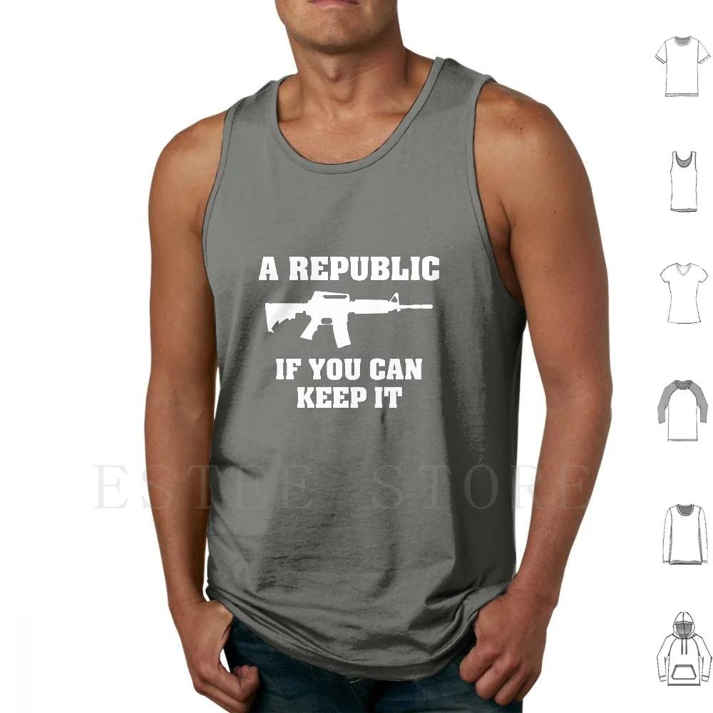 A Republic Tank Tops Vest Sleeveless Pro Gun Gun Rights Politics Political Right Wing Ben Franklin Quote 2nd Amendment