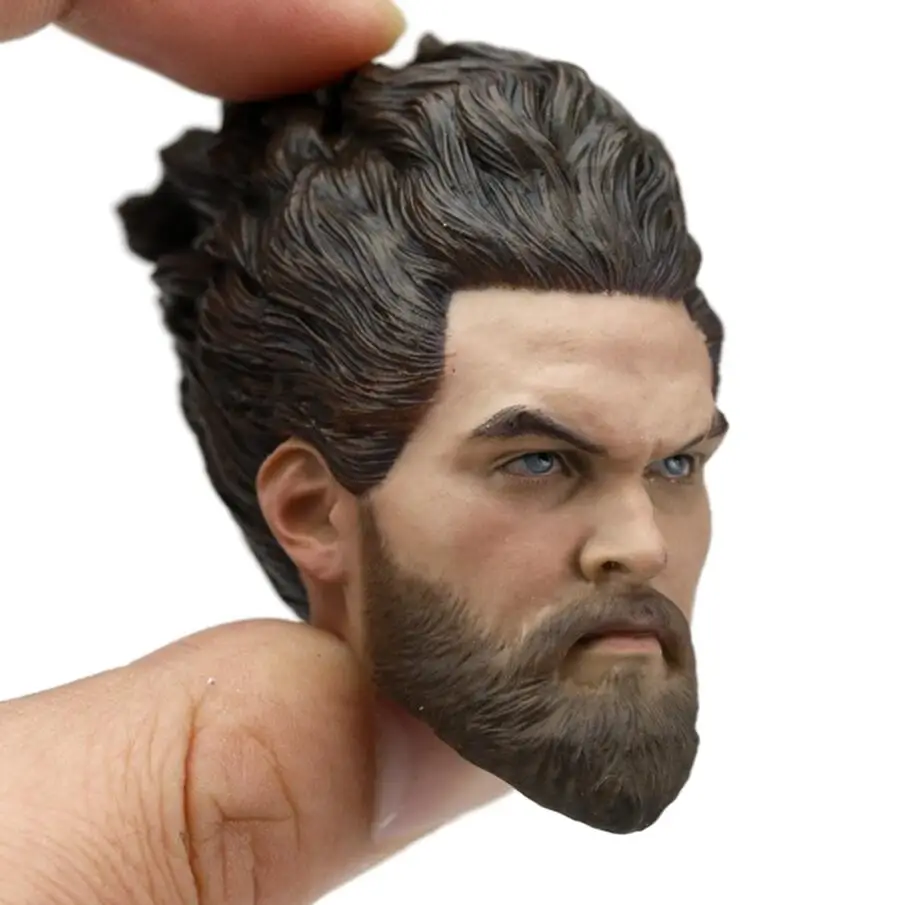 1/6 Rzeźbiony Król Morza Aquaman Jason Momoa Męski Model Głowy PVC Kręcone Włosy Pasuje Do 12-Calowej Figurki Akcji Lalki
