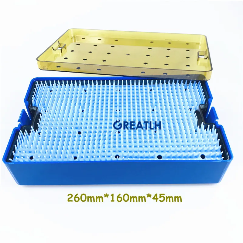 Double level sterilization tray box case dental Disinfection box for holding instrument autoclavable