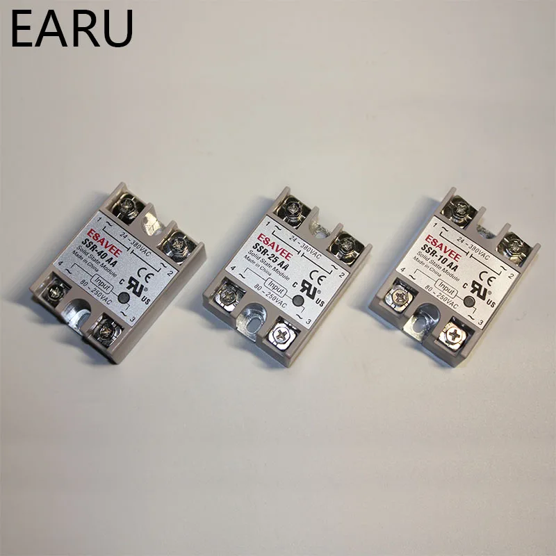 Solid State Relay SSR-10AA/25AA/40AA 10A 25A 40A Actually 80-250V AC TO 24-380V AC SSR 10AA 25AA 40AA Relay Solid State