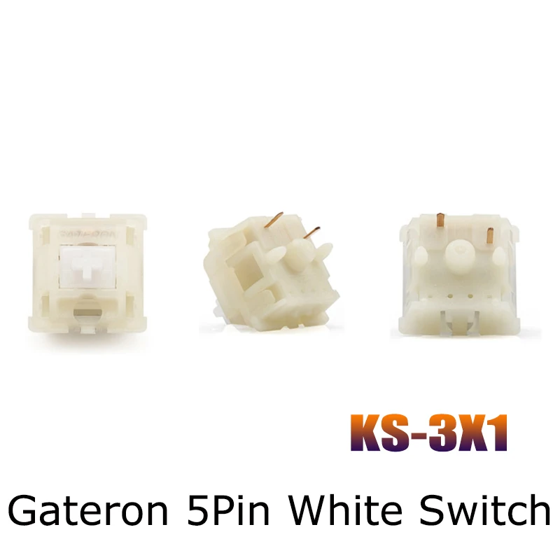 

Gateron KS-3X 1 молочно-белые переключатели для механической клавиатуры на заказ 5pin 35gf клавиатура самодельный слайд ось переключателя