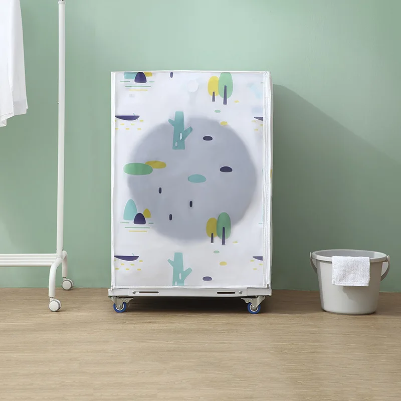 Top/Front Road Printing PEVA Sunscreen Dust Proof Cover Washing Machine Cover Waterproof Case Washing machine cover Protectiver