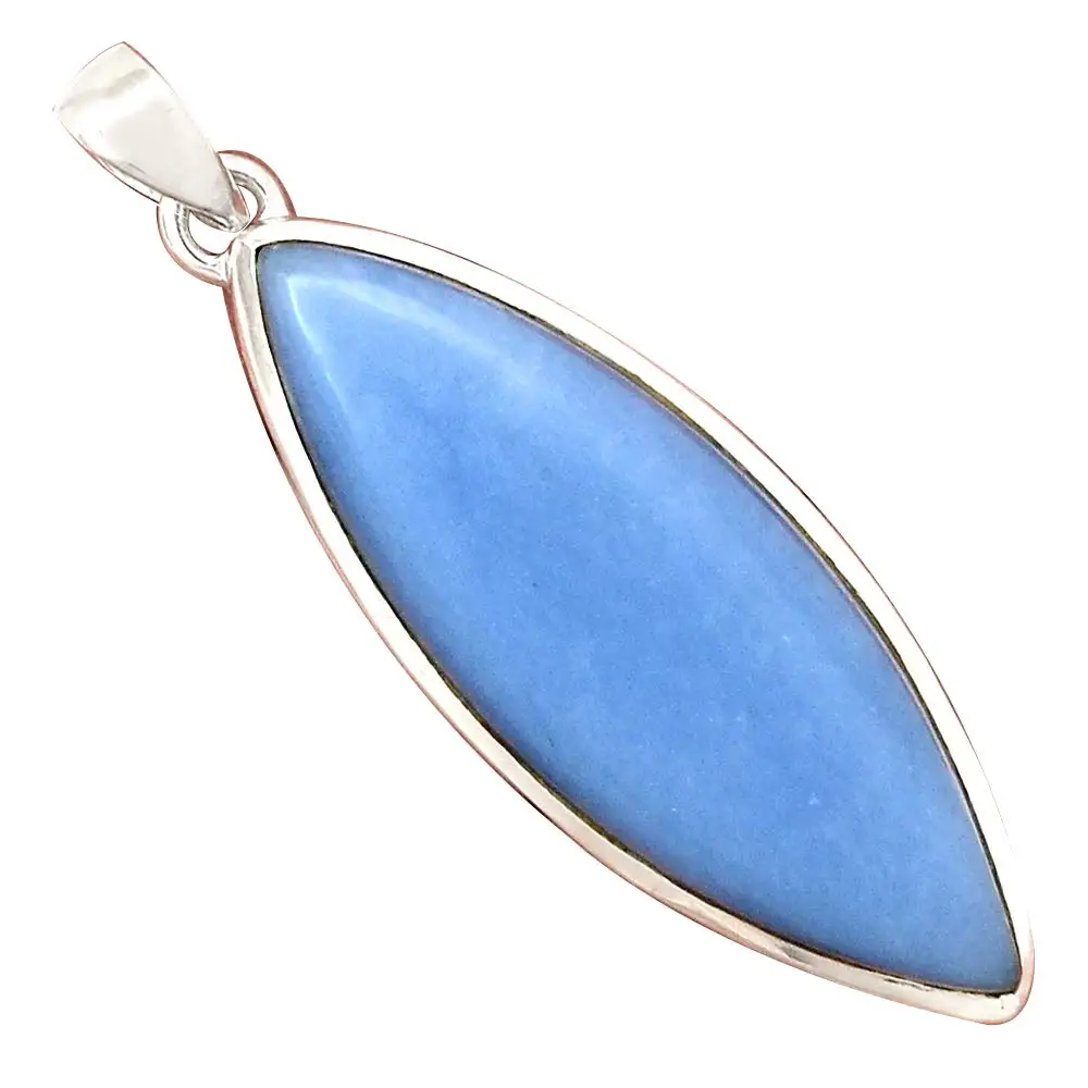 

Genuine ANGELITE Pendant 925 Sterling Silver, 52.4 mm, AP6459