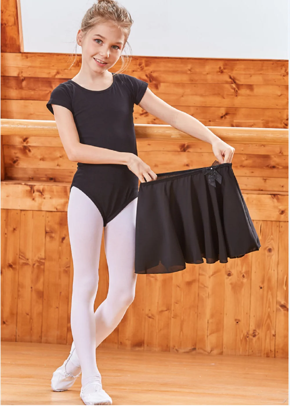 New Summer Kids Ballet dance Bodysuit 3D flower embroidered Leotard Girls Black Dance Dress Practice Clothes