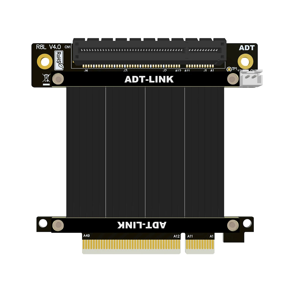 Imagem -05 - Pcie 4.0 x8 para x8 Cabo de Extensão Adaptador de Conversão Placa de Rede sem Fio Capture Card Usb Riser Suporte