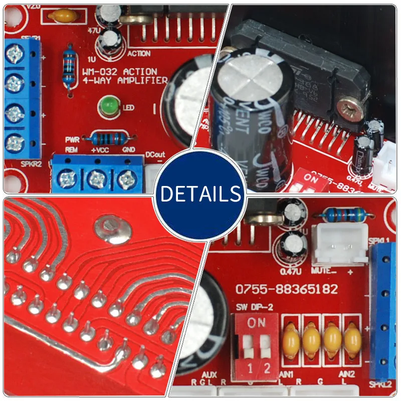 UNISIAN TDA7388 4.0 channels Car Audio amplifier board 4X40W HIFI Digital TDA7388 four channels Amplfier For Home theater syster