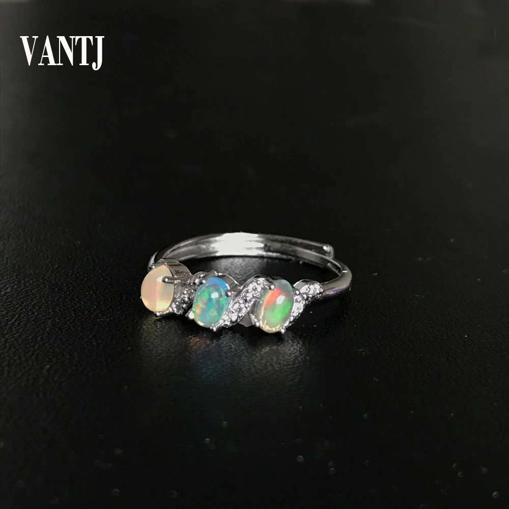 

New natural opal ring women's 925 silver high-end luxury style rare opal has a status symbolr adjustable size