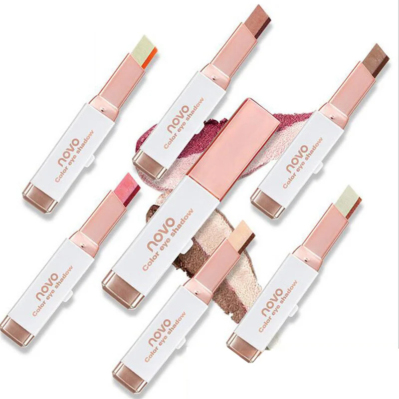 Lápiz de sombra de ojos estéreo, Gradien, brillo de doble Color, sombra de ojos, crema, maquillaje, cosméticos, herramienta impermeable