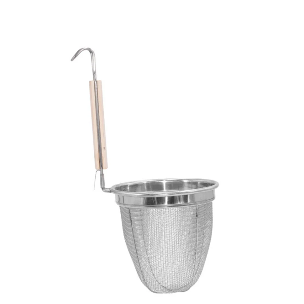 

Stainless Steel Strainer Basket Wooden Handle Fine Mesh Spider Food Skimmer Kitchen Sieve for Pasta Dumpling Noodle Accessories