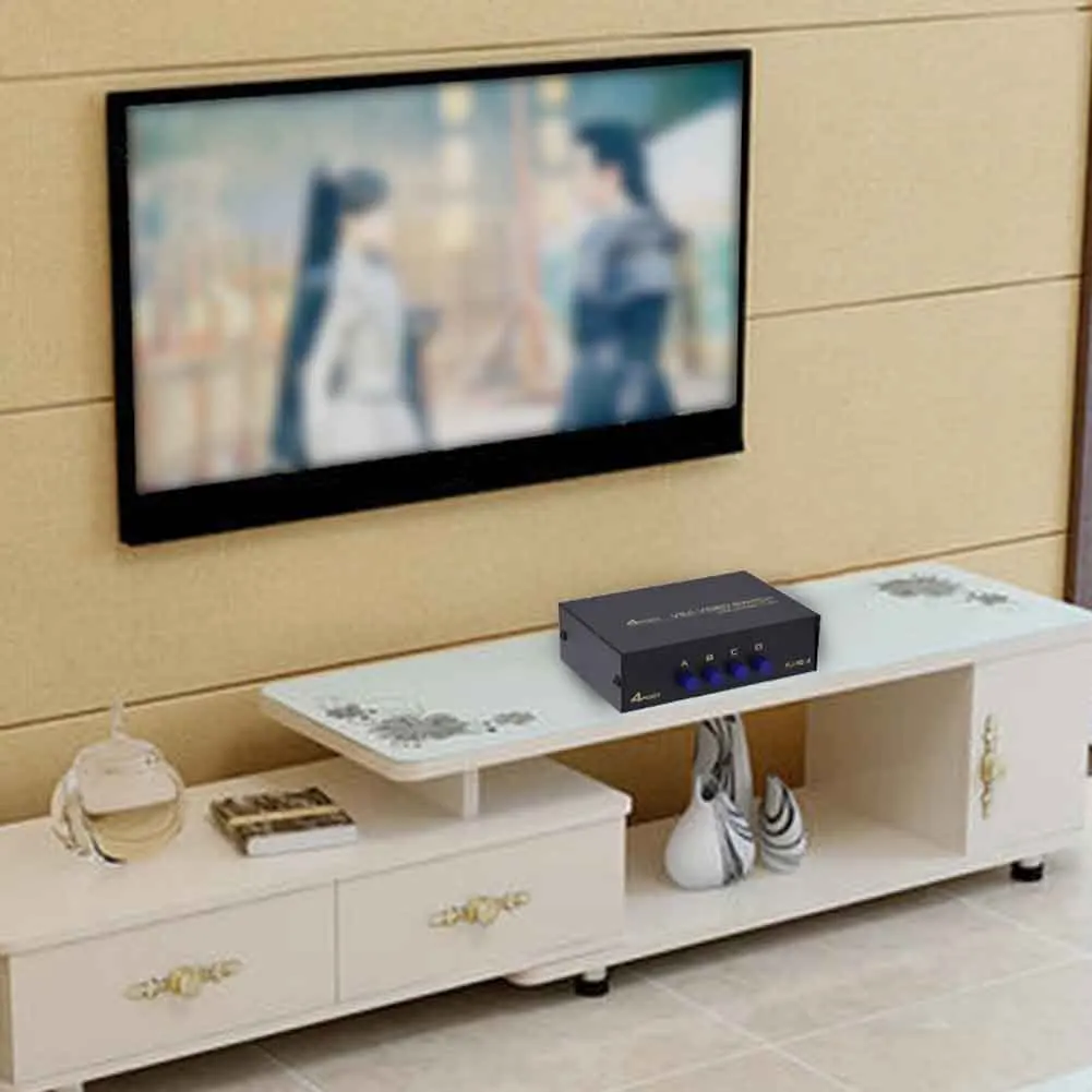 4 Ports Plug And Play Displayport USB 2.0 Stable KVM Switch VGA TV Projector Metal Hub Sharing Selector Accessories For Computer