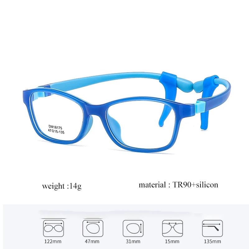 Kids prescription sports glasses silicon can replace leg