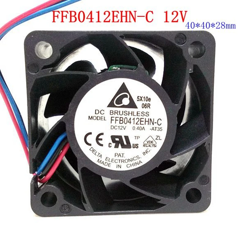 4028 40MM 40*40*28MM Server Fan Big power DC12V 0.4A 1U 2U Cooling fan  Original DELTA FFB0412EHN-C with 3pin