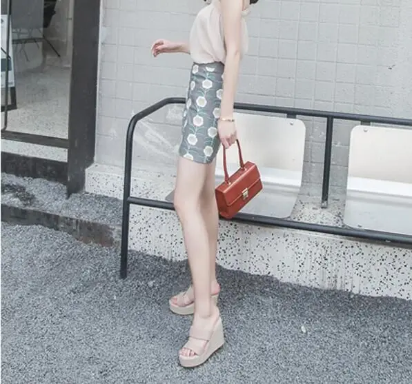 Summer 9cm 11cm High-Heeled Women Pumps Platform Hemp Shoes Buckle Casual Nude Stilettos Round Head Sandals Small Yards:30 31 32