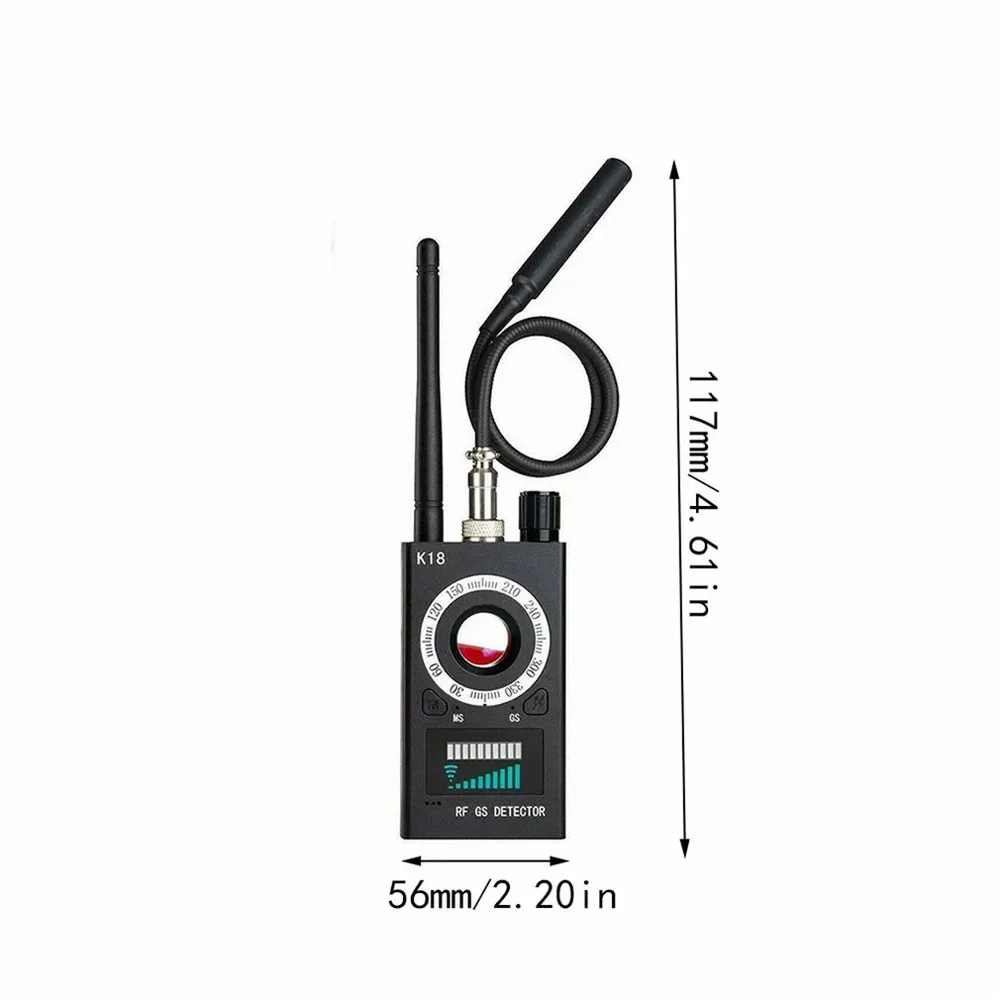 Detector de señal RF inalámbrico antiespía, cámara GSM, buscador de errores de Audio, lente de señal GPS, localizador RF, detección de rastreador, 1MHZ-6,5 GHZ, K18