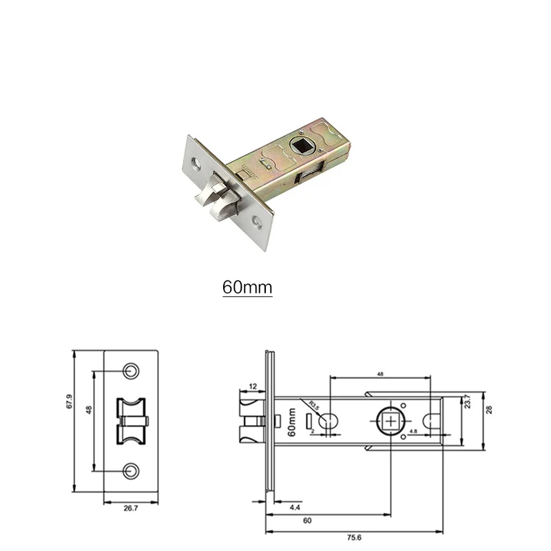 50MM 60MM 70MM LENGTH SINGLE LATCH LOCKBODY FOR PASSAGE LOCK