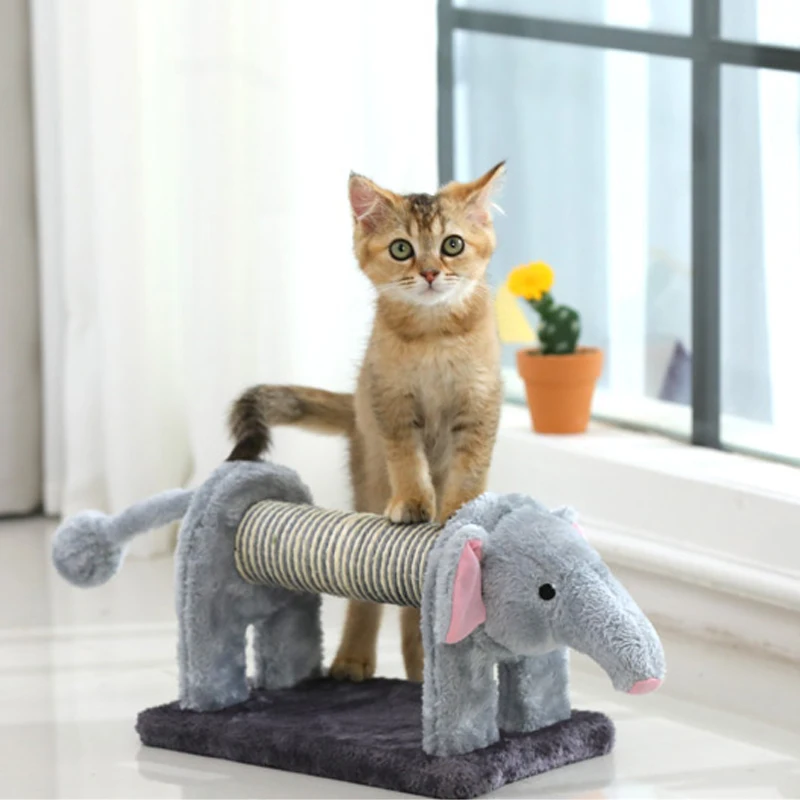 Cute Sisal Animal Style Cat Tree Tower, Interactive Pet Toys, Stratching Posts, Funny Toy for Cats, Scratcher, Fidget Furniture