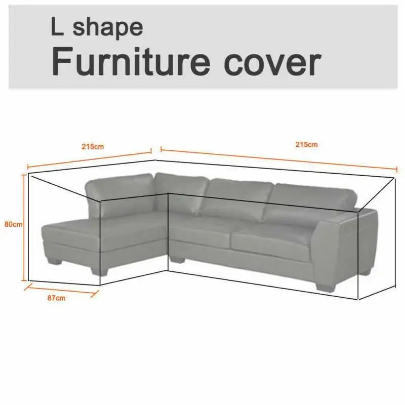 V Shape L Shape Corner Garden Patio Waterproof Sofa Protective Set Garden Rattan Corner Sofa Furniture Cover