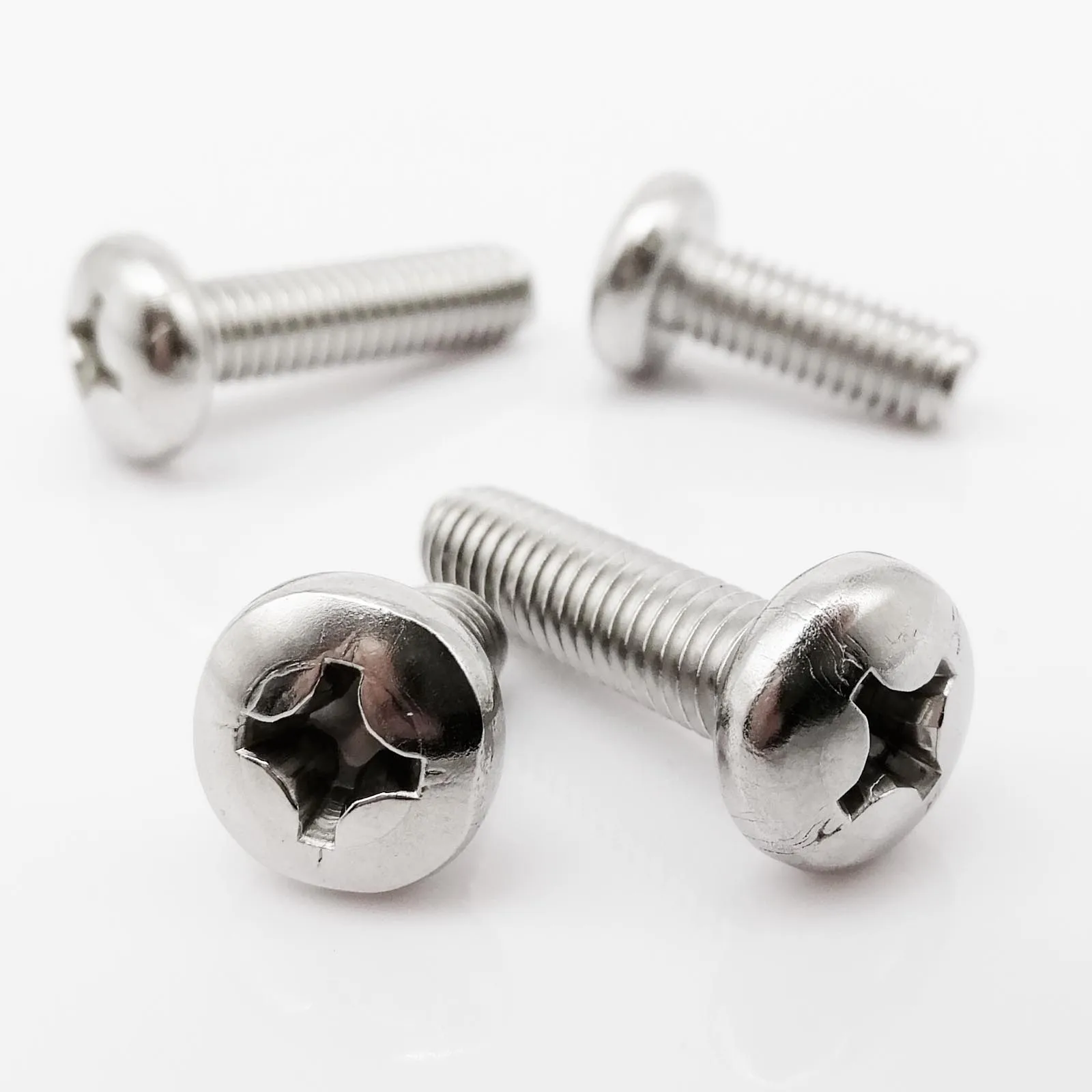 M1.6 M2 M2.5 M3 M3.5 M4 M5 M6 M8 Long Cross Phillips Pan Round Head Screw Bolt A2-70 304 Stainless Steel GB818 length=3-100mm