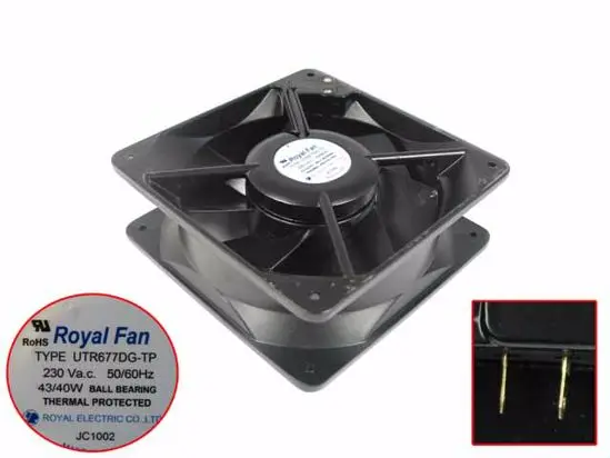Royal Fan UTR677DG-TP AC 230V 40W 160x160x55mm Server Cooling Fan