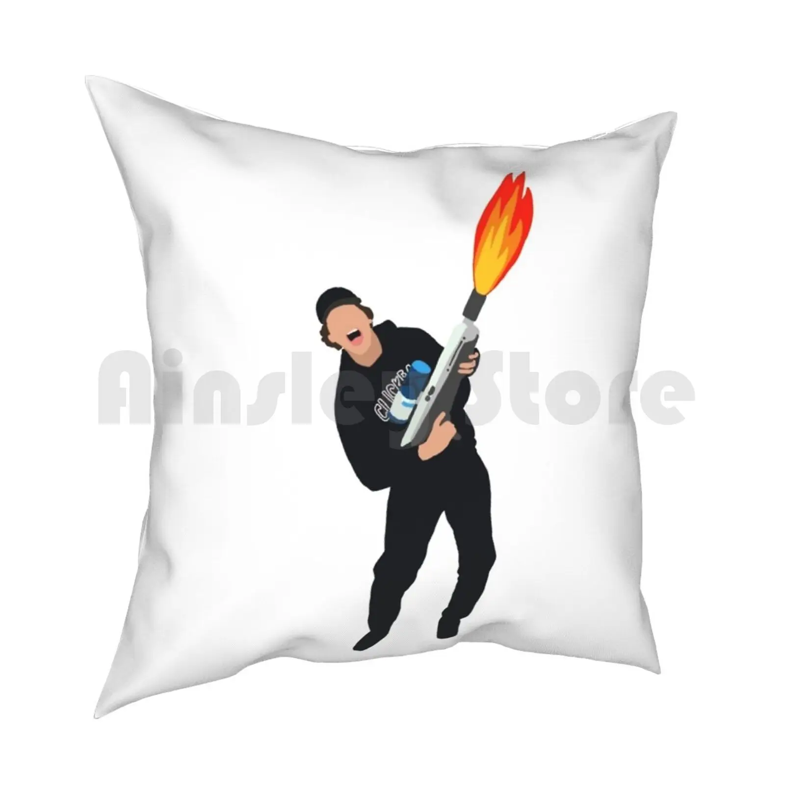 David Dobrik Flamethrower Pillow Case Printed Home Soft Throw Pillow Vlog Squad Fire Love Vine Cute Cool Aesthetic Meme