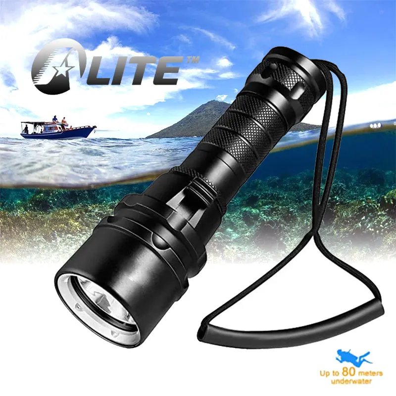 TMWT 10W 2000lm L2 LED Diving Flashlight Red UV Yellow Lanterna Professional Diving Lights Diver Depth 80 meters