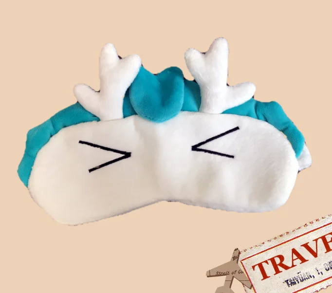 Plush toy cartoon anime ghibli miyazaki spirited away white dragon sleeping eye mask neck U style pillow cushion