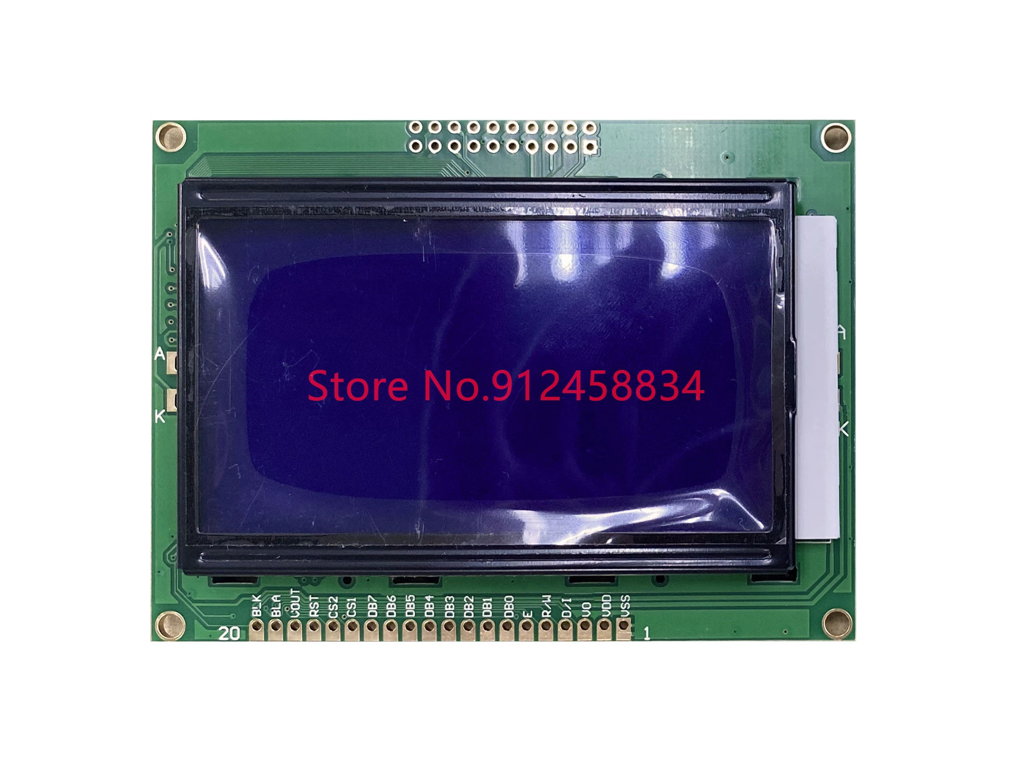 12864  Lcd Display Module 93x70mm  ks0107 control blue green with plastic