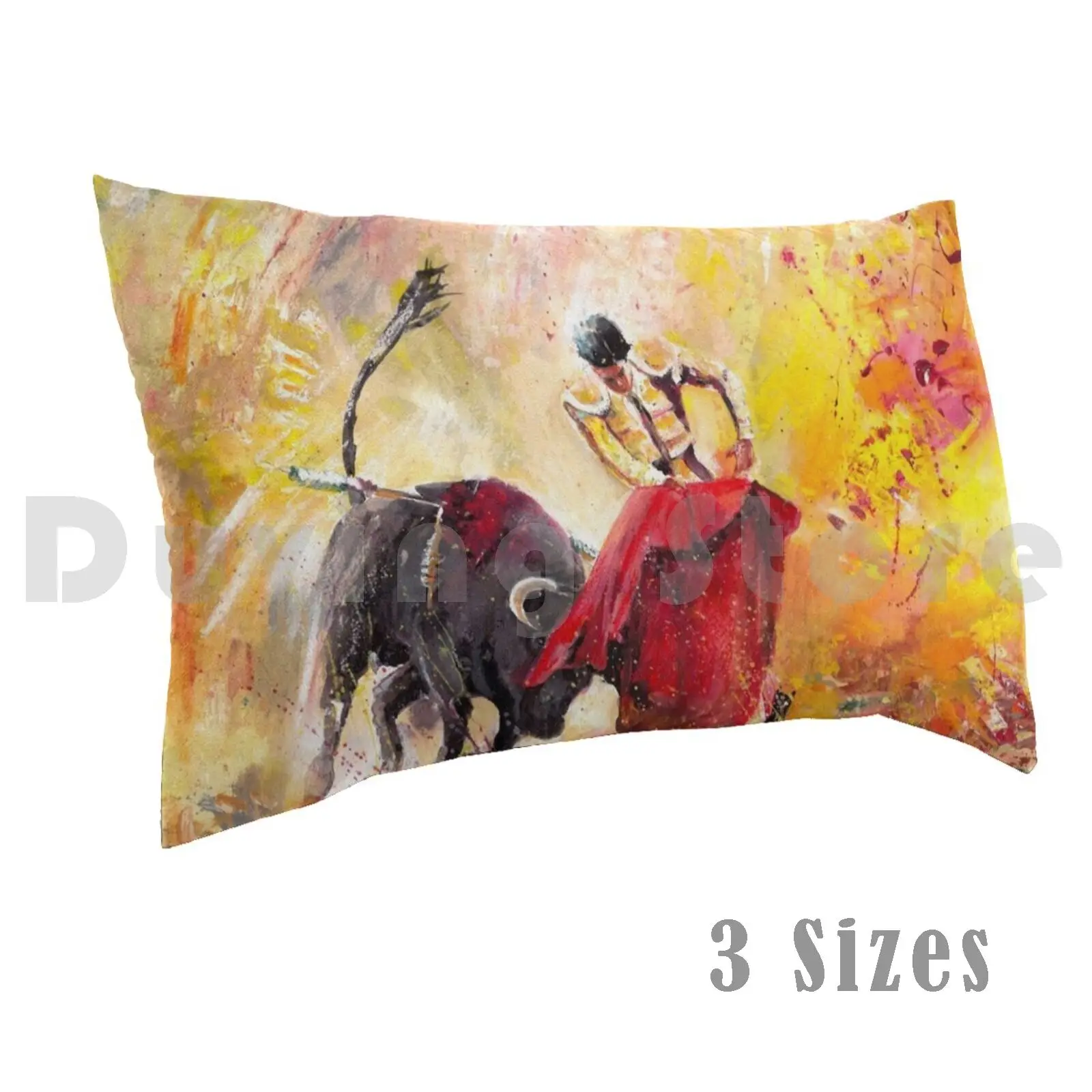

Unbroken Spirit pillow Case Bulls Bullfight Corrida Toros Culture Spain Spanish Fiesta Art Miki Bullfighter