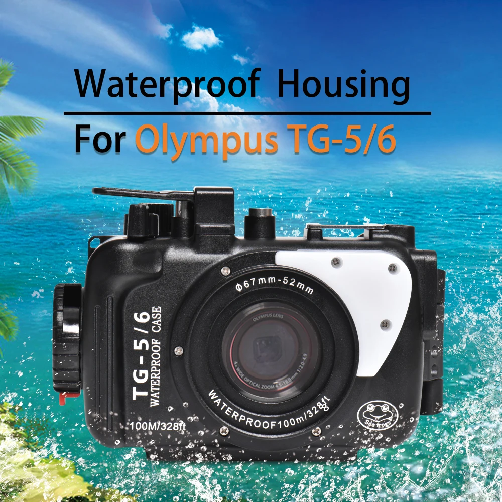 Seafrogs Activity Products 100m/325ft Underwater Case Aluminum Alloy Diving Waterproof Housing For Olympus TG6/TG5Camera