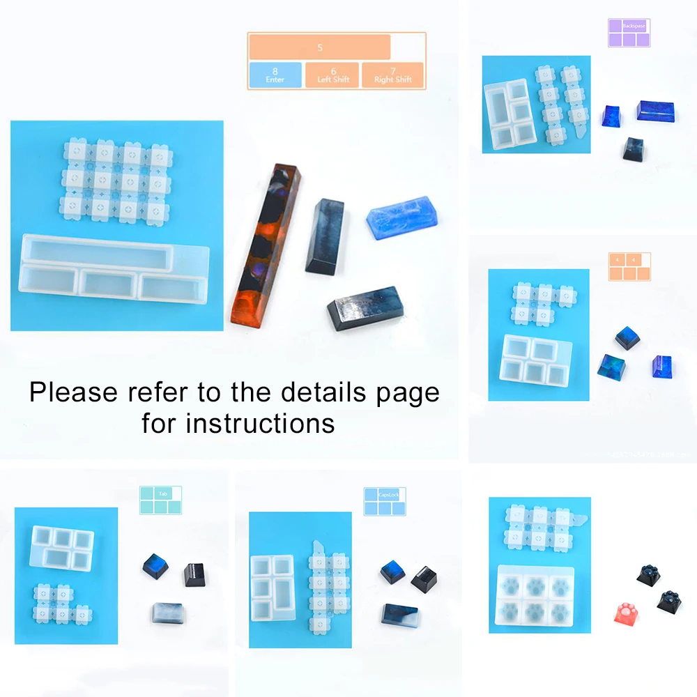 Moldes de silicona para bandeja de teclado, molde epoxi UV, almohadilla para diapasón de PC, molde de fundición de resina para manualidades DIY,