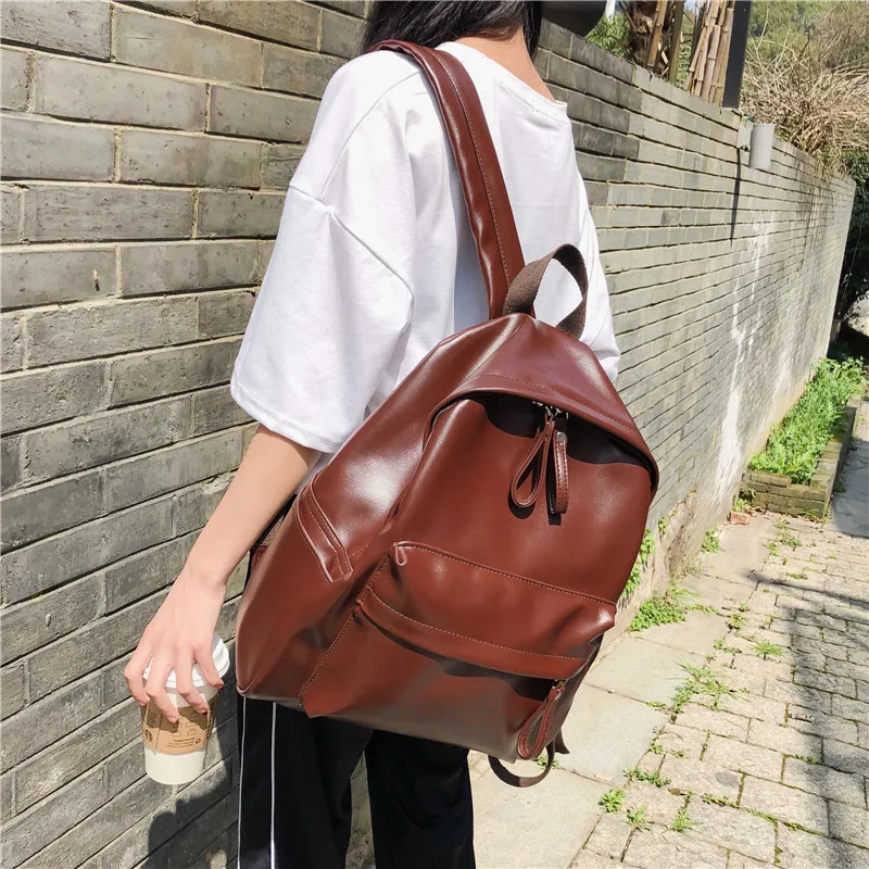 DIEHE Fashion Backpack High Quality PU Leather Women's Backpack For Teenage Girls School Shoulder Bag Bagpack Mochila backpack