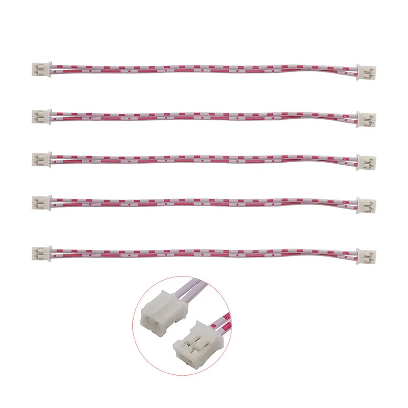 10Pcs JST PH2.0 2.0mm Pitch 2/3/4/5/6 Pin Female to Female Plugs Wire Cable Connector Red White Wires 26AWG 20CM