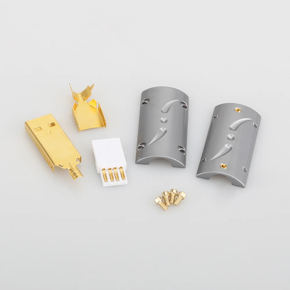 عالية الجودة فيبورغ UA201 مرحبا نهاية 24K مطلية بالذهب USB2.0 التوصيل USB موصل لتقوم بها بنفسك مرحبا فاي كابل يو اس بي مطلية بالذهب البرونزية USB