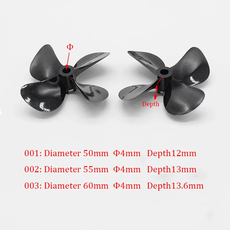 1pc Rc Boat Propeller High thrust 4 Blades Propeller Positive & Reverse Paddel Fits For Rc Bait Boat Trawl boat DIY Ship parts