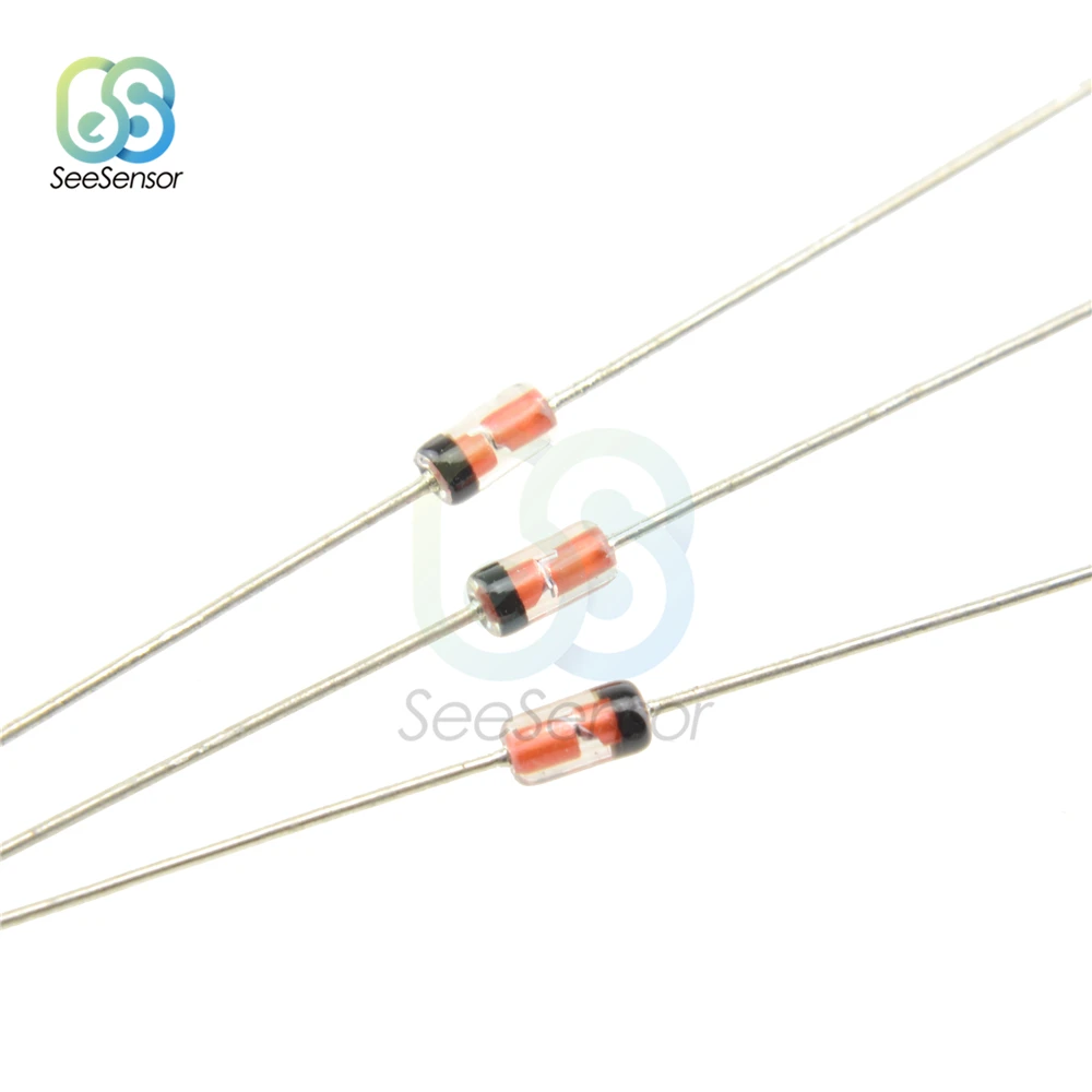 100Pcs Germanium Diode 1N34A DO-35 1N34 IN34A for TV FM AM Radio Detection